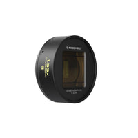 Freewell 1.33x gold anamorphic lens, designed to enhance mobile filmmaking with cinematic widescreen effect and vintage flare.