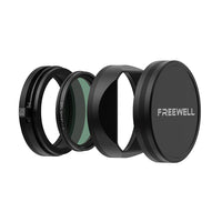 Freewell Fuji X100 CPL/GMIST Filter with Lens Hood reduces glare and reflections while adding a soft glow effect, ideal for landscape and portrait photography.