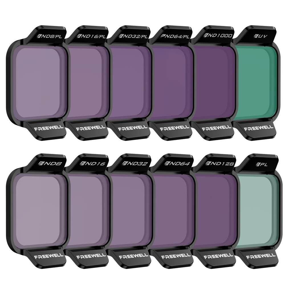 DJI Flip drone filters by Freewell Pack of 12 ND8,16,32,64,128,1000, UV & Polarization Filters