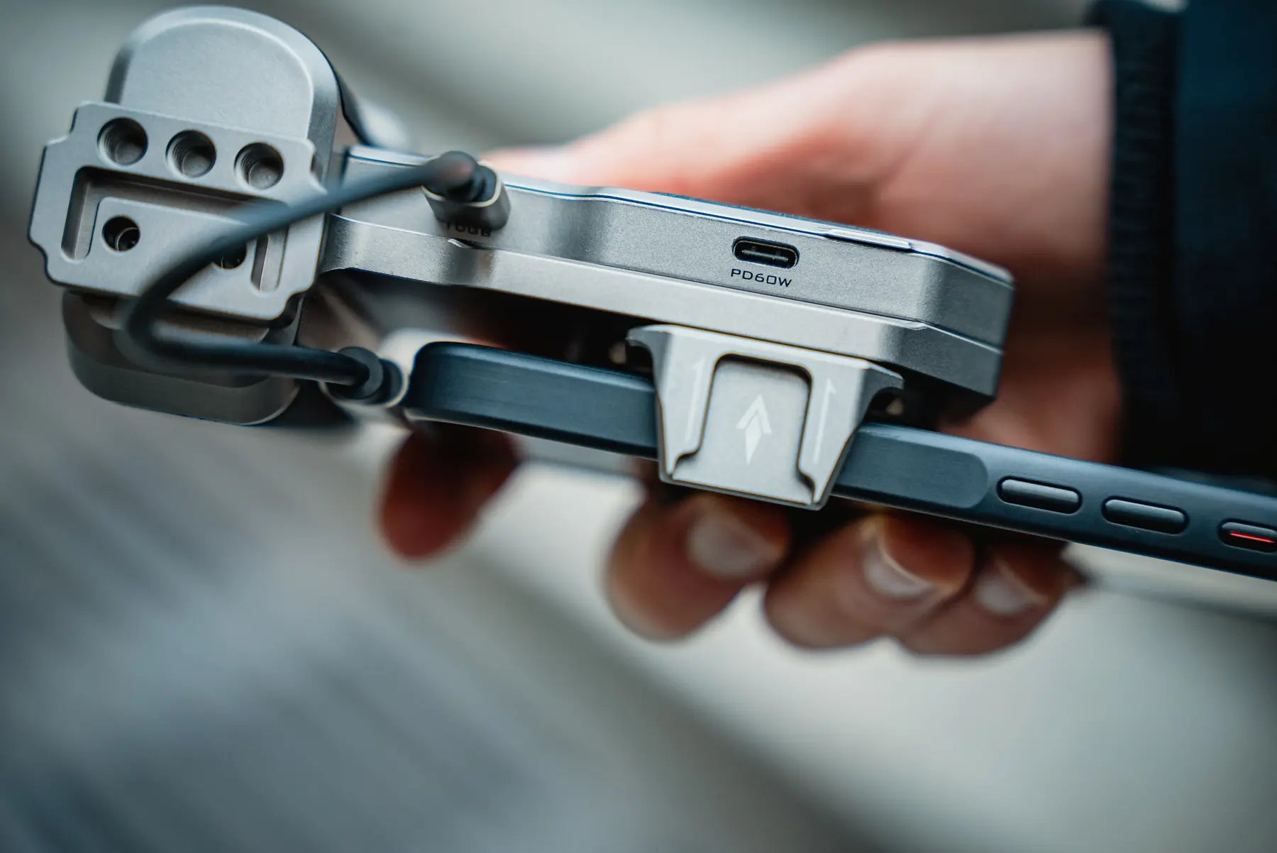 Freewell Pro SSD Hub clamped securely around a smartphone