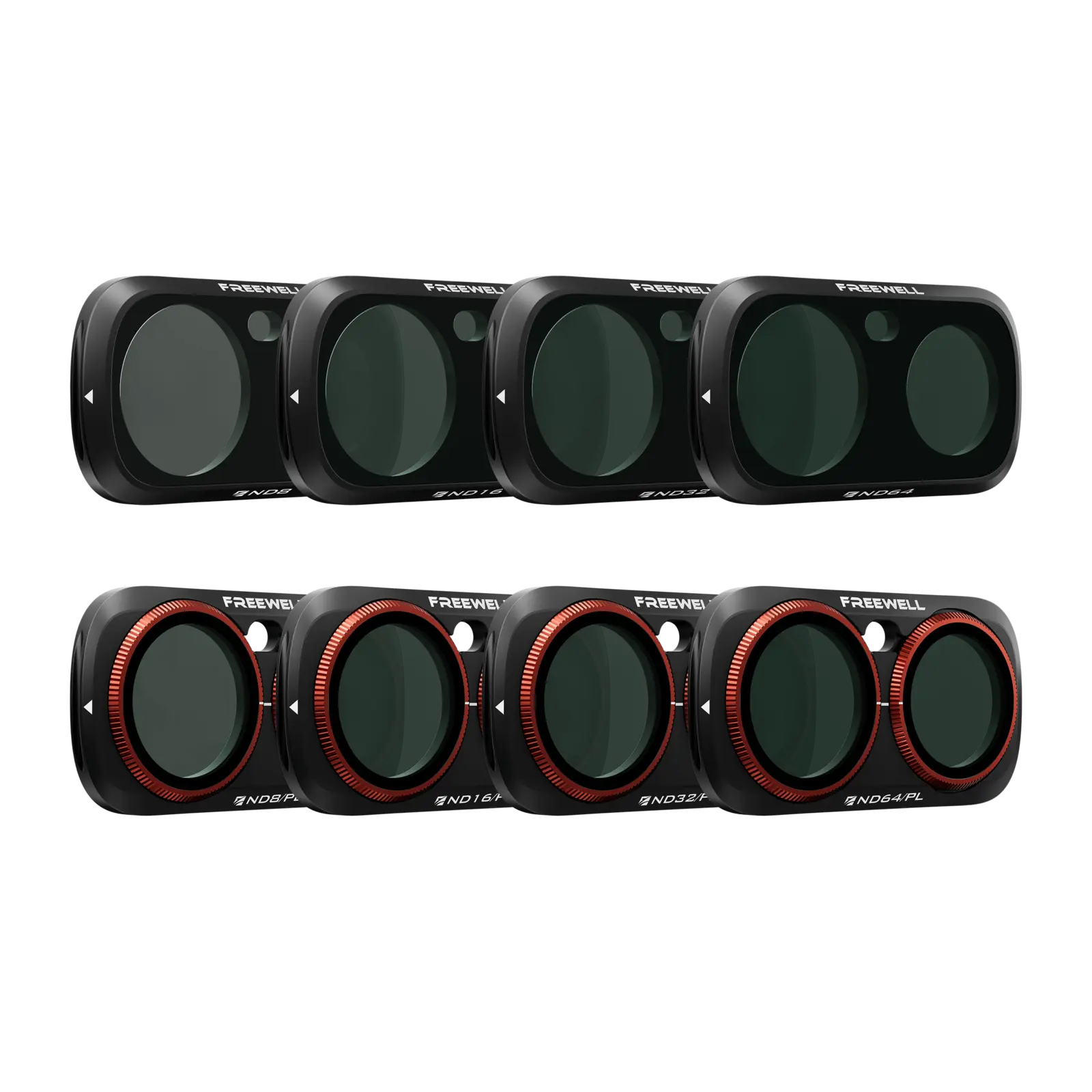 Eight Freewell ND and ND PL filters in the Insta360 Luna Ultra All Day Kit