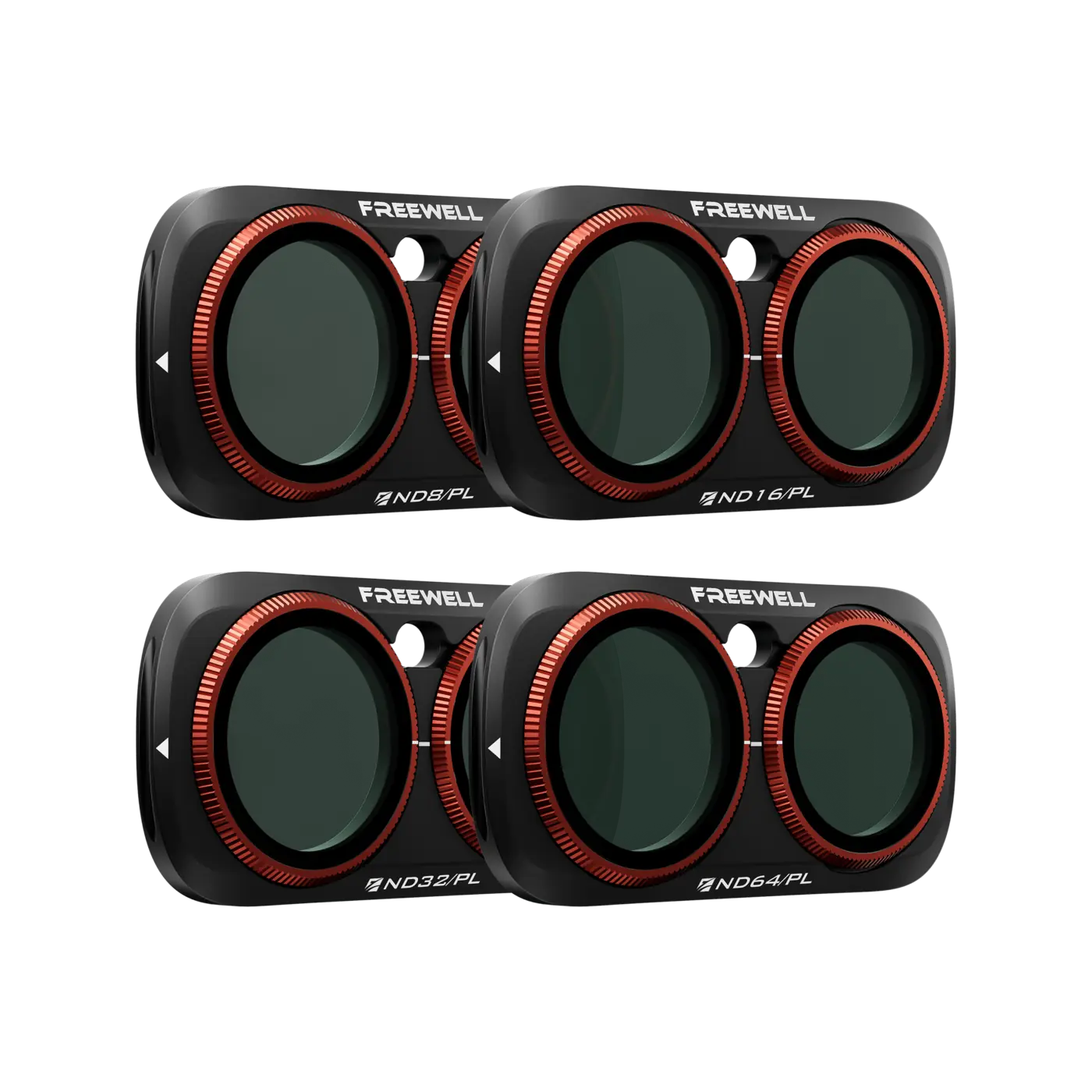Freewell ND8 PL, ND16 PL, ND32 PL and ND64 PL filters in the Insta360 Luna Ultra Bright Day Kit