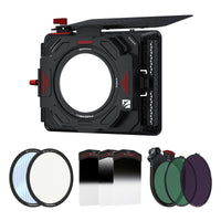 Freewell Eiger Matte Box Pro Kit includes snow mist, blue streak, gnd filters, vnd and cpl.