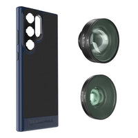 Samsung Galaxy S23 Ultra Pro Kit, including f mount case, 1.7x telephoto lens and long range macro lens from Freewell.