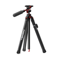 Freewell carbon fiber tripod with ball head, featuring adjustable height, 62mm threaded interface, & monopod conversion.