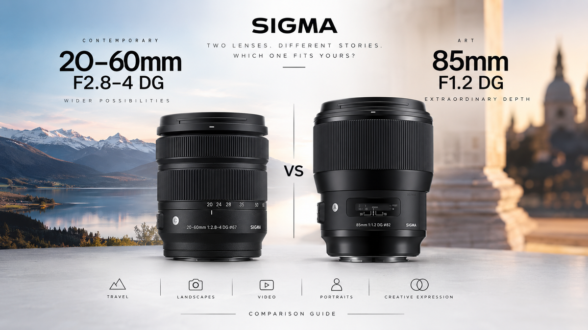 Sigma 20–60mm F2.8–4 vs 85mm F1.2 Art: Lens & Filter Guide