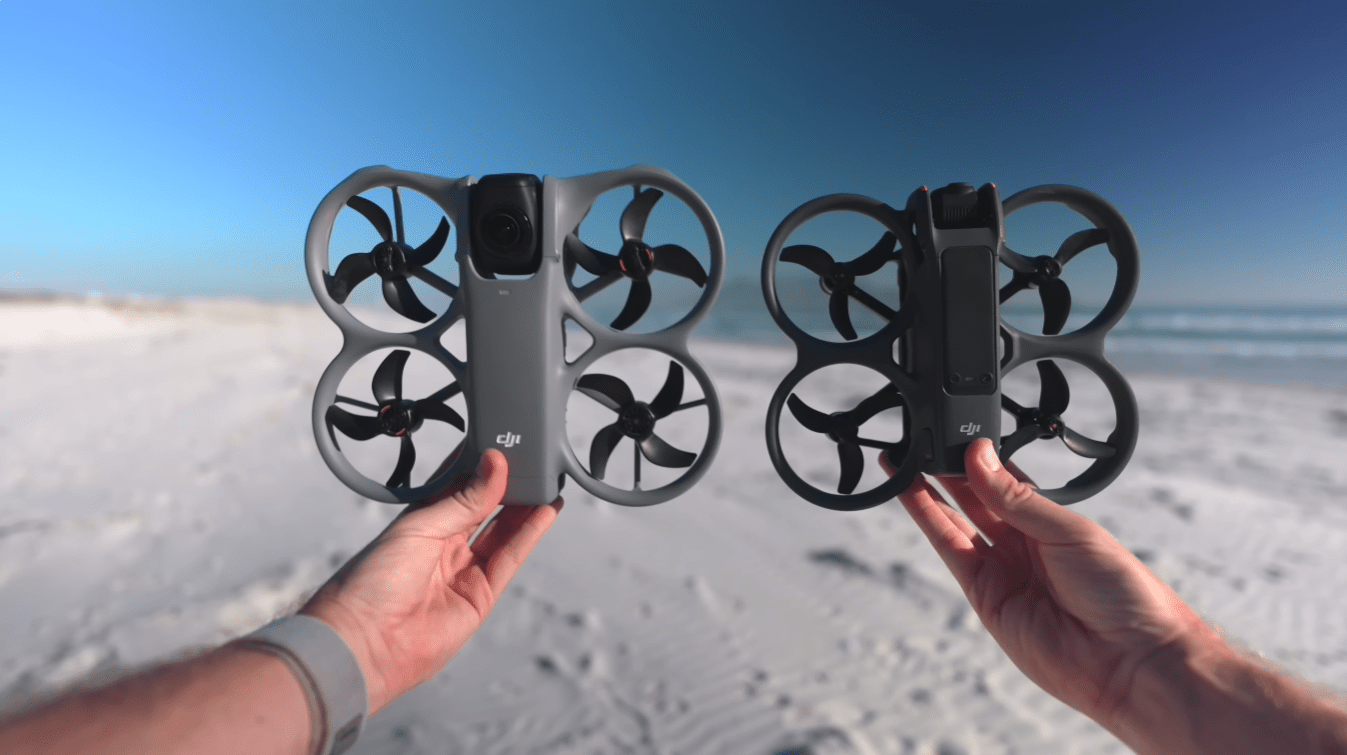 DJI Avata 360, Avata 2 and Mini 5 Pro drones compared for aerial filming