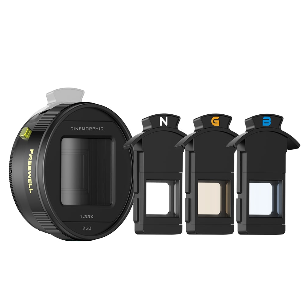 1.33x Pro Cine anamorphic lens from Freewell 3-in-1