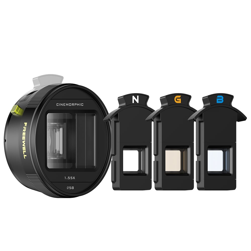 1.55x Pro Cine anamorphic lens from Freewell 3-in-1
