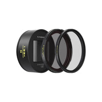 Freewell 1.33x neutral streak anamorphic lens with VND/CPL and glow mist filter.