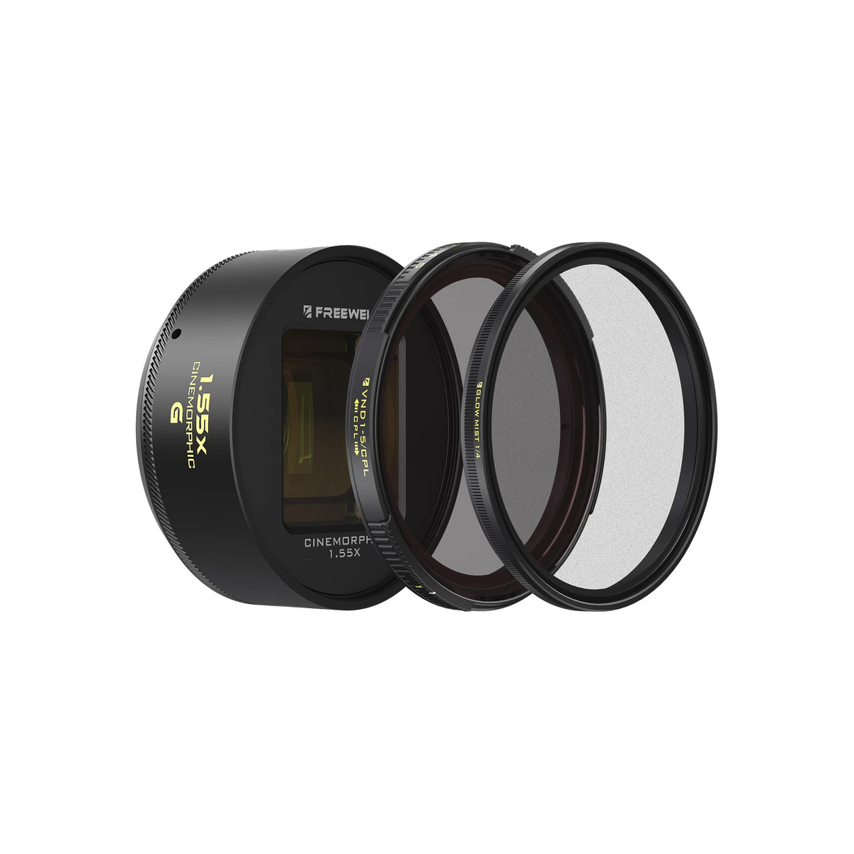 Freewell iPhone/Samsung 1.55x Anamorphic lens with two additional filters: VND and Glow Mist