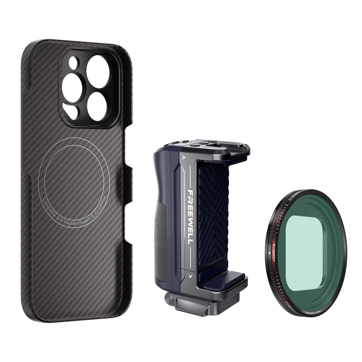Freewell iPhone 16 pro case, Magnetic filters VND, Bluetooth Grip Kit 