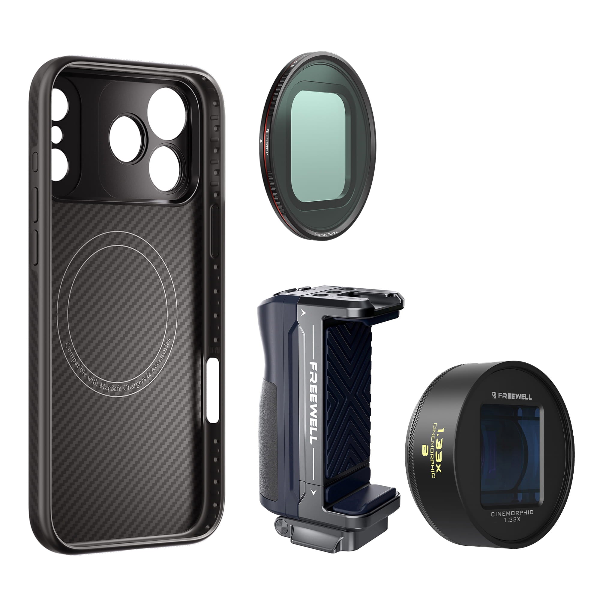 iPhone Pro Filmmaker Cine Pro Kit - 1.33xレンズ、VND1-5 – Freewell