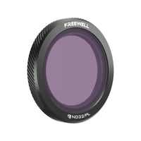 Freewell ND32/PL filter for DJI Neo reduces light by 5 stops while eliminating reflections and enhancing color contrast, perfect for shooting in bright conditions with improved image clarity.