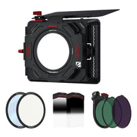 Freewell Eiger Matte Box Pro Kit includes snow mist, blue streak, gnd filters, vnd and cpl.