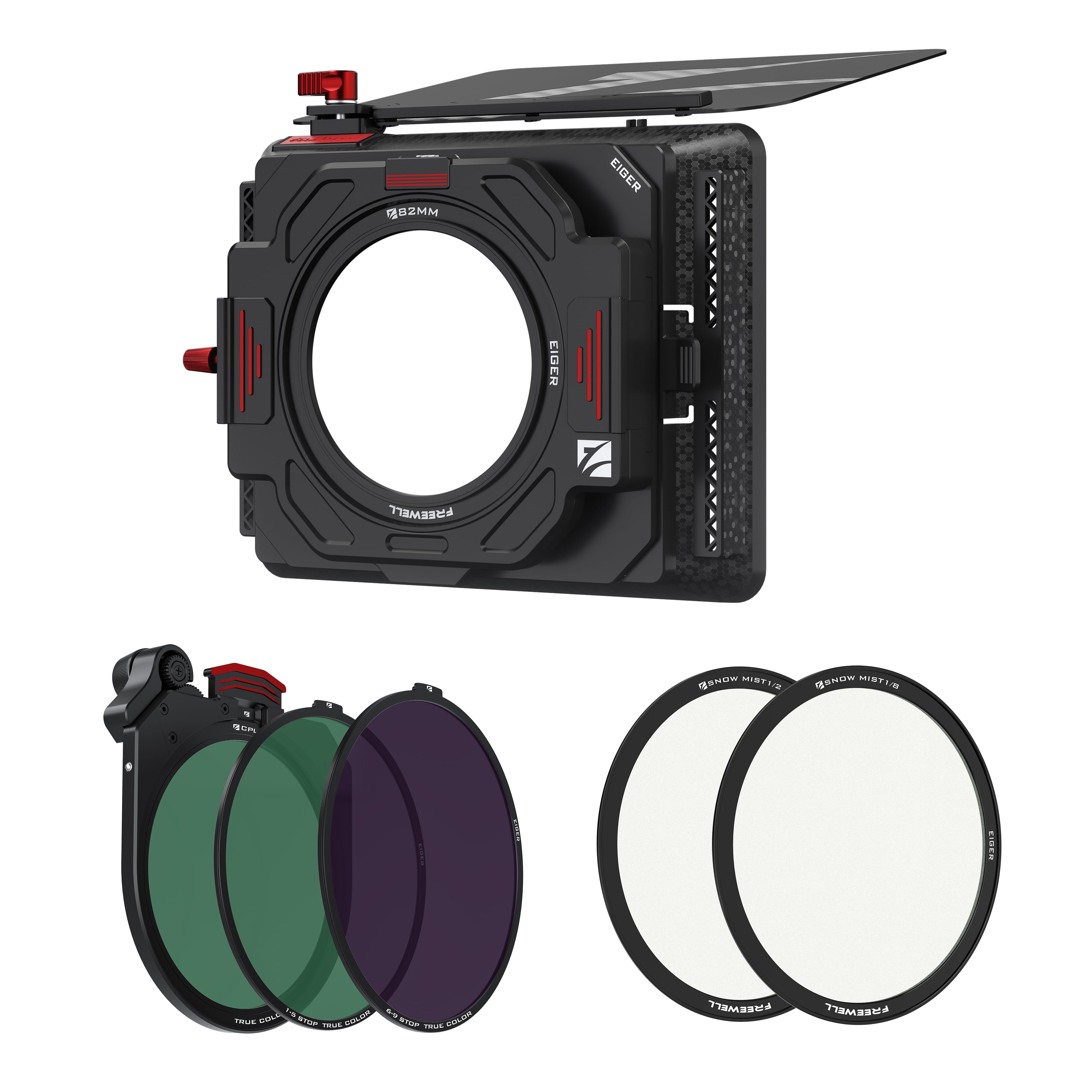 CONTAX フラッシュ・フィルター・アクセサリーセット Matte Box with Variable ND Kit: 1-5, 6-9 Stop, CPL & Mist