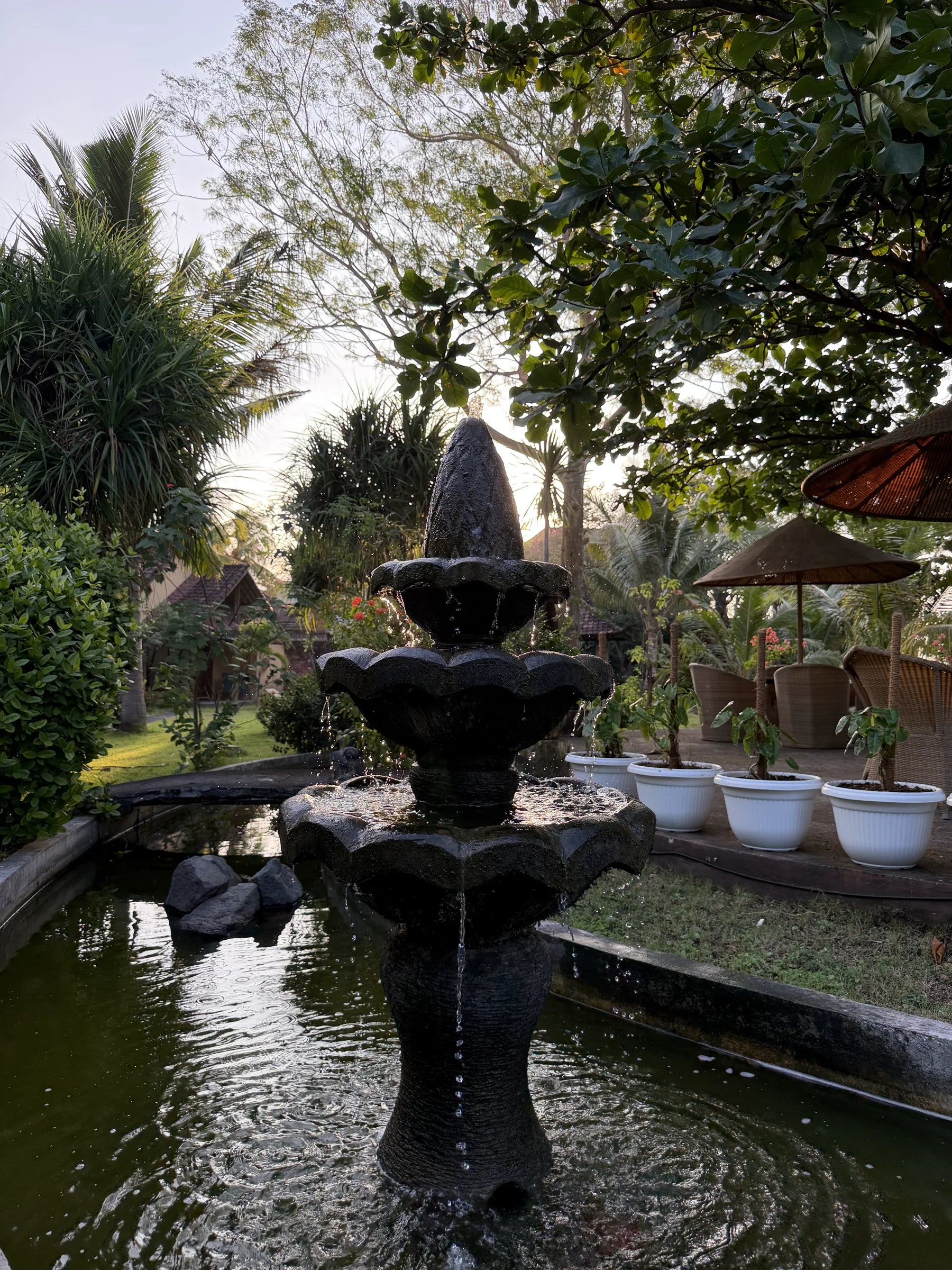Fountain scene captured with the phone’s regular 1x camera