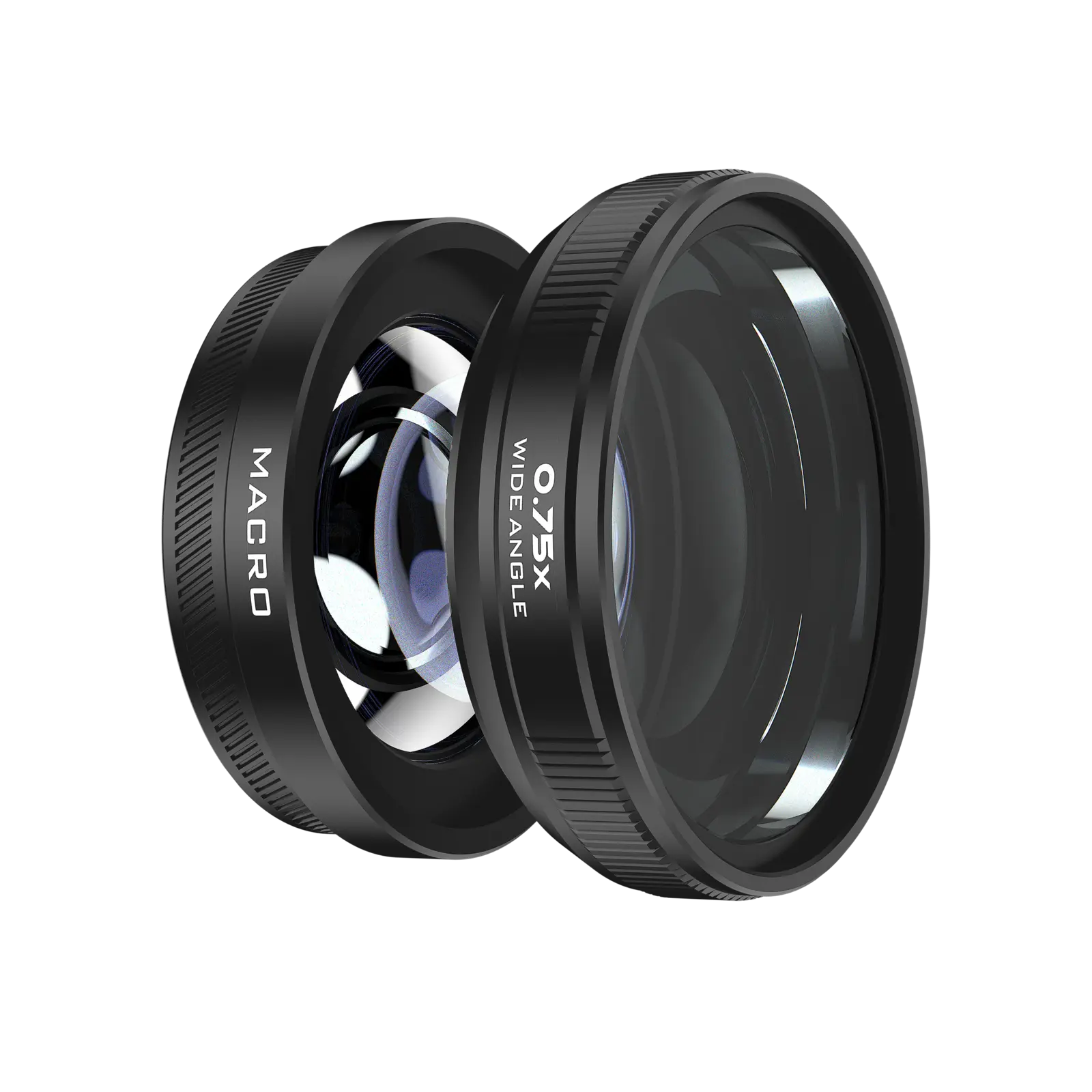 Black Freewell 0.75x wide-angle and 2x macro lens for Fujifilm X100VI