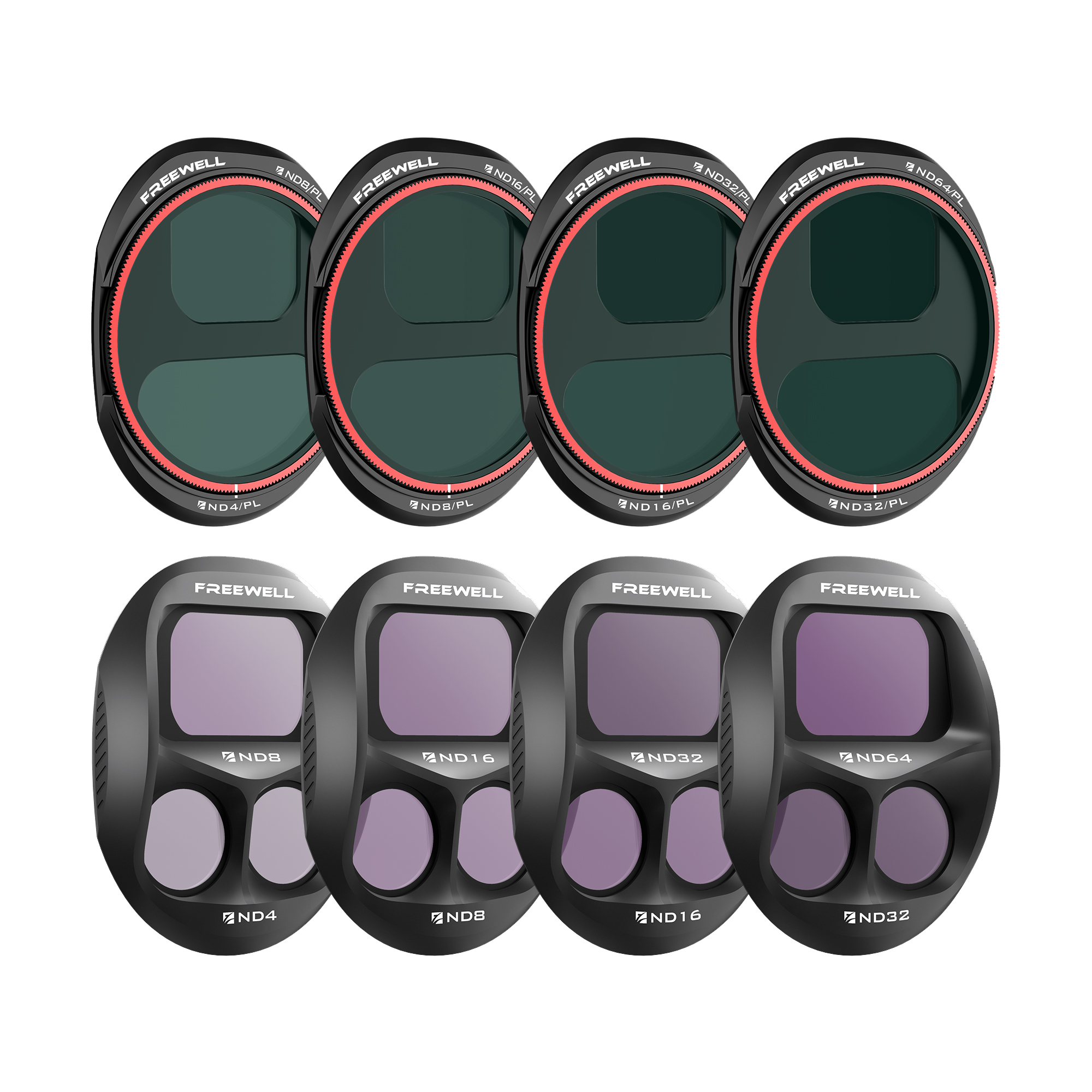 All eight filters in the Freewell All Day Pack for DJI Mavic 4 Pro