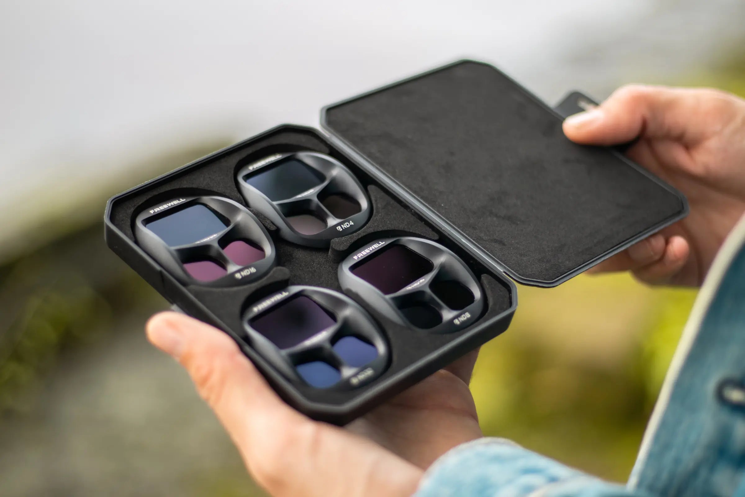 Four Freewell Split ND filters in their case for DJI Mavic 4 Pro