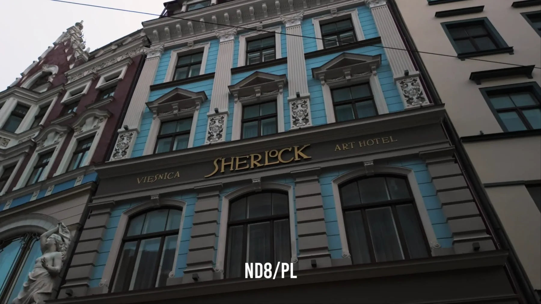 European city architecture filmed through an ND8/PL Pocket camera filter