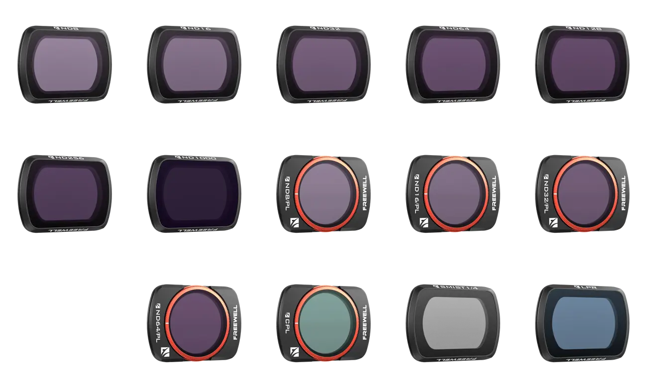 Freewell Mega 14-Pack filters arranged together without the carrying case
