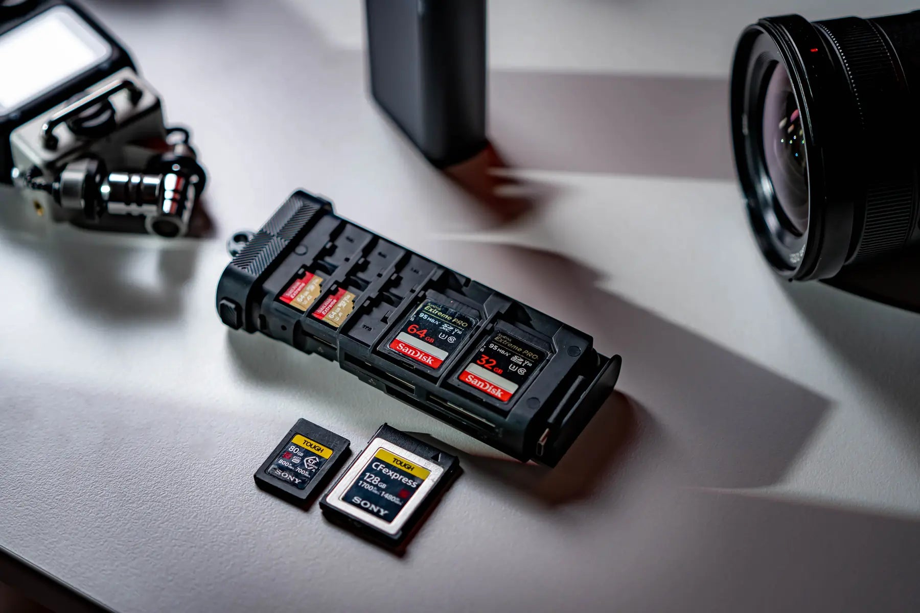 Open Pro Reader showing organized SD and microSD card storage