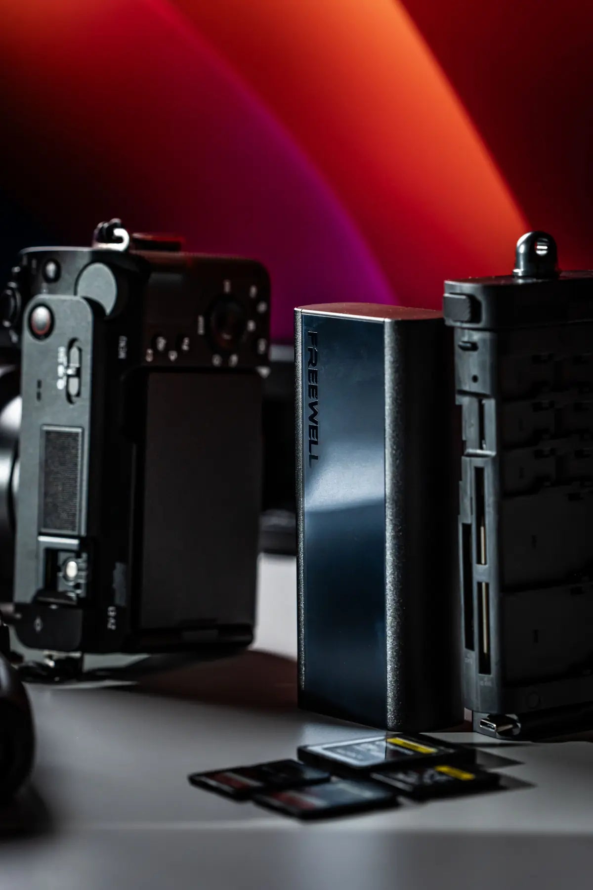 Freewell Pro Reader beside professional camera equipment
