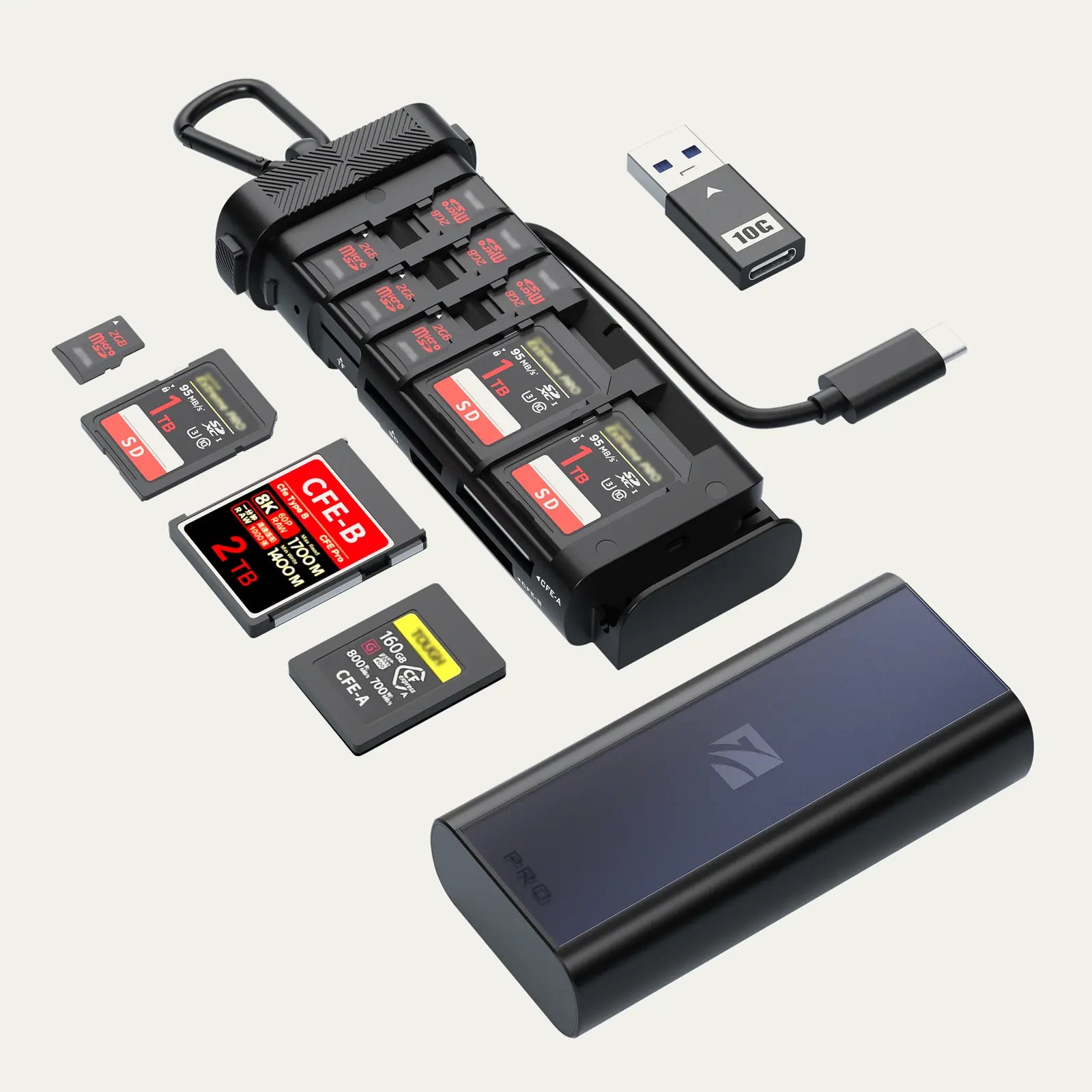 Freewell Pro Reader open with CFexpress, SD and microSD cards