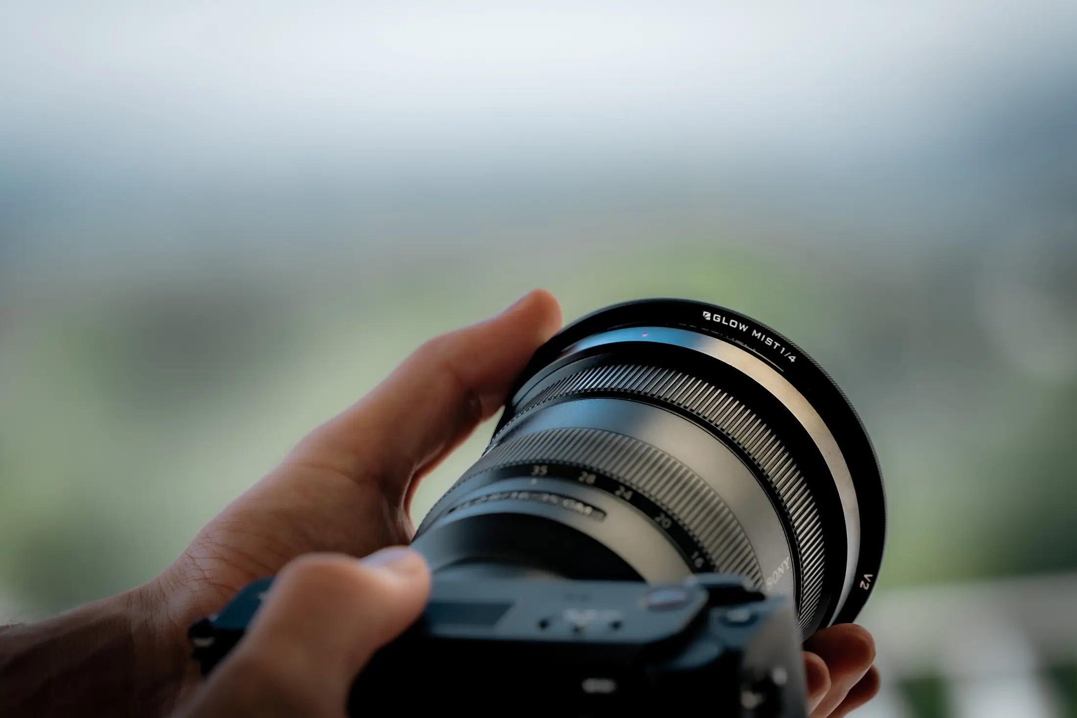 Freewell V2 filter mounted on a camera lens