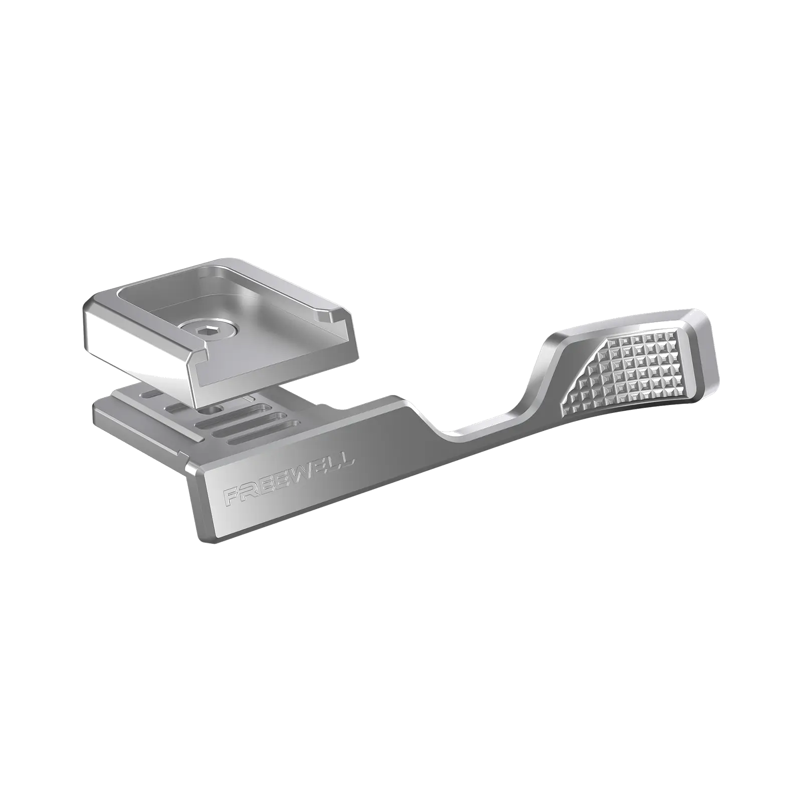 Silver Freewell thumb grip for Fujifilm X100VI