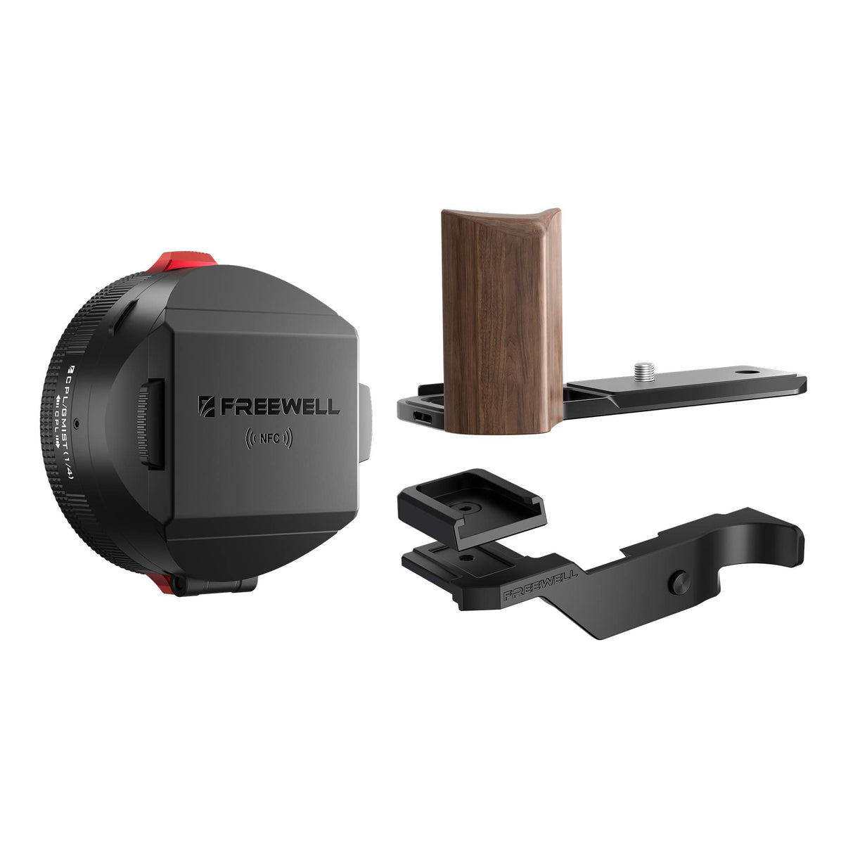 Fuji GFX100RF Black real lens hood, l bracket grip, thumb grip from Freewell