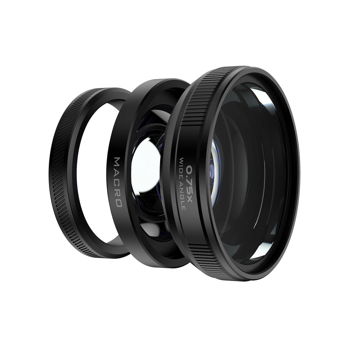 Close-up image of Freewell Fuji X100VI/X100V 2-in-1 0.75x wide-angle macro lens.