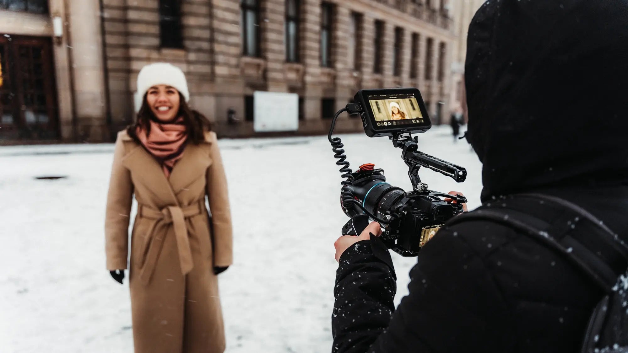 Filmmaker using the K2 filter system on location