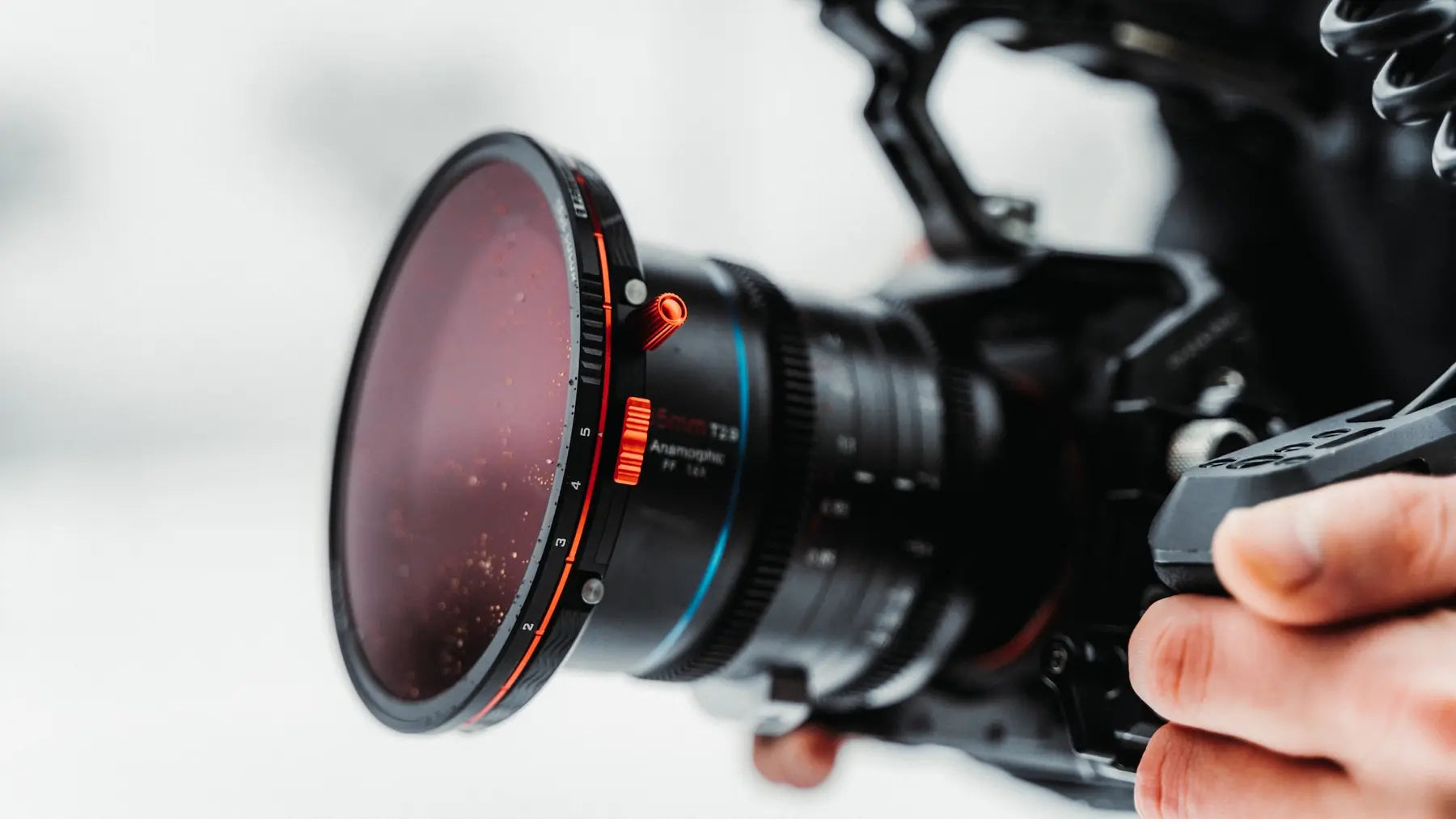 Close view of K2 filter controls mounted on a lens