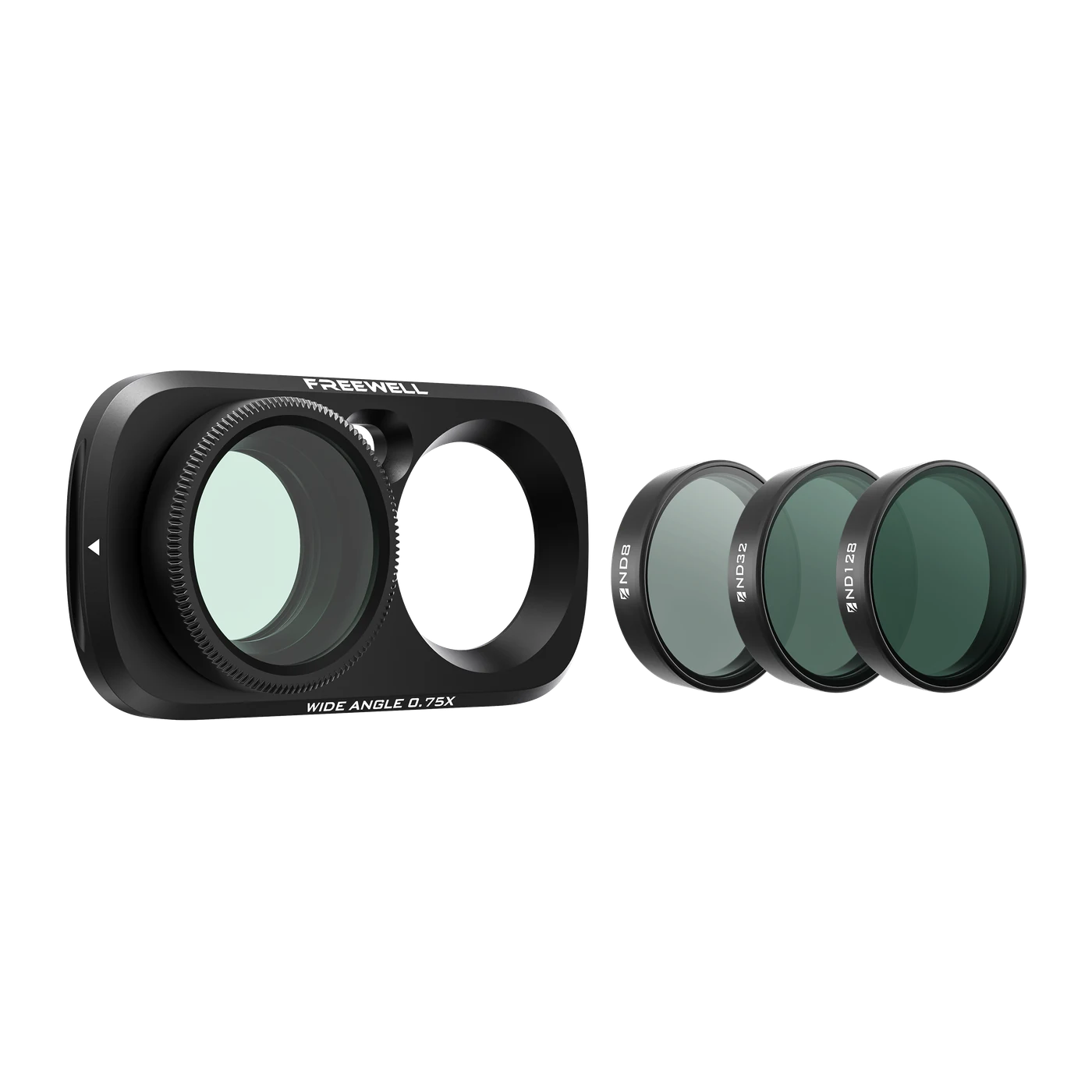 Freewell 0.75x wide-angle lens with ND8 ND32 and ND128 filters for Insta360 Luna Ultra