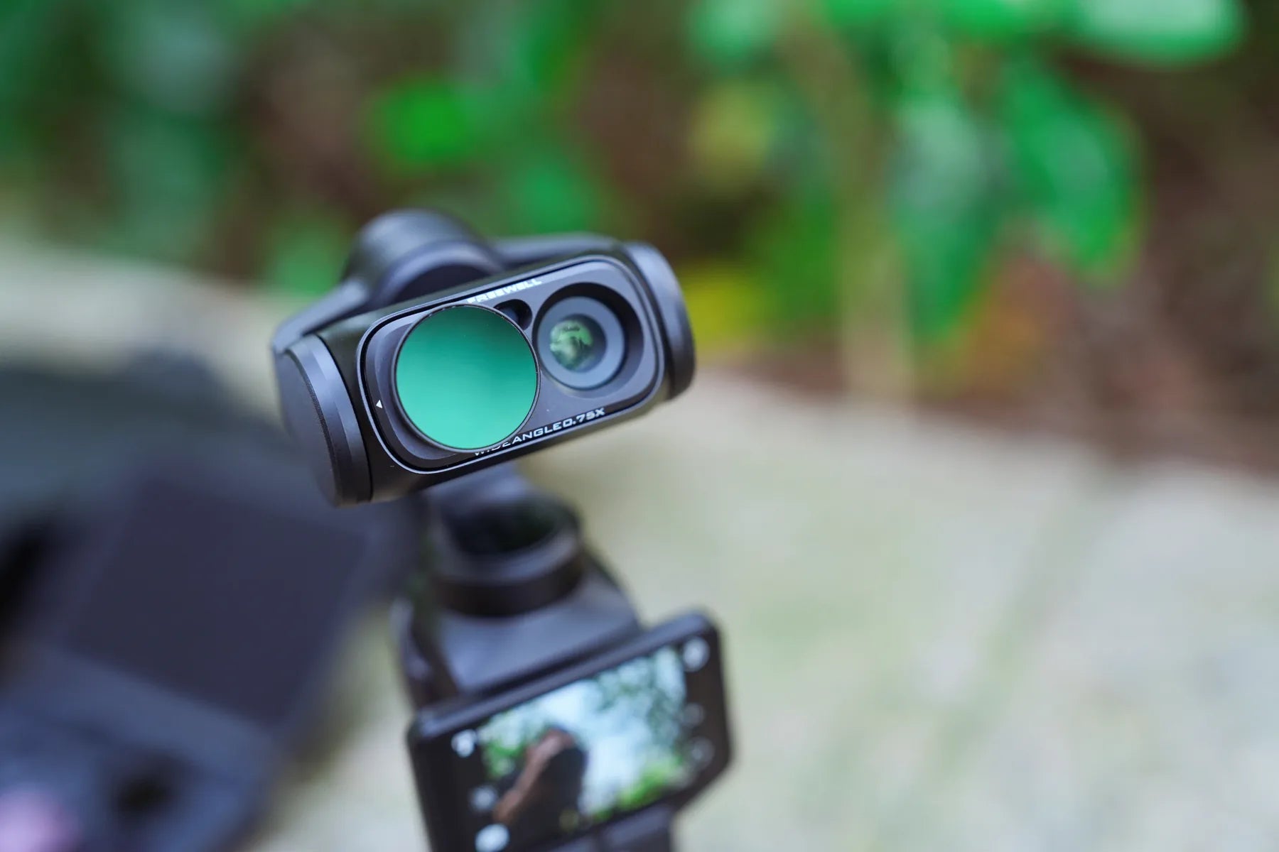 Close view of an ND filter on the Freewell wide-angle lens
