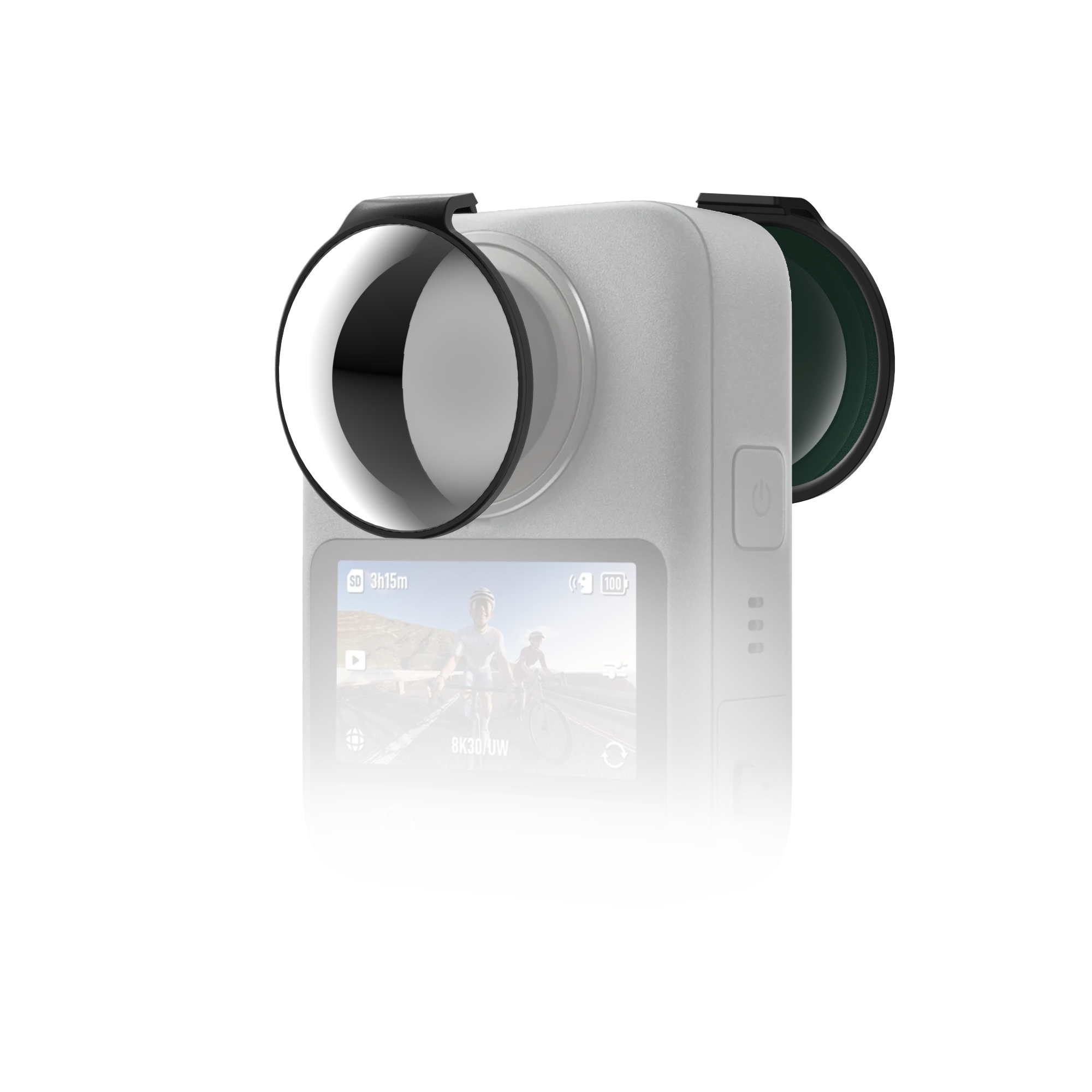 Freewell ND32 filter mounted on a DJI Osmo 360 camera