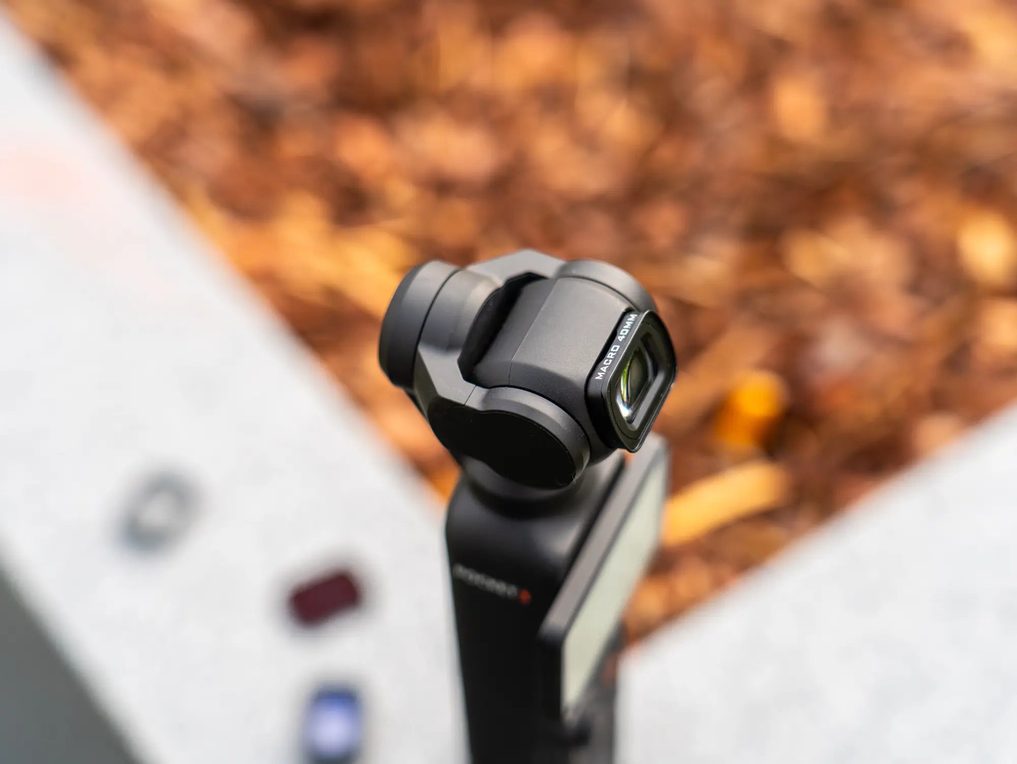 Freewell 40mm Macro lens mounted on DJI Osmo Pocket