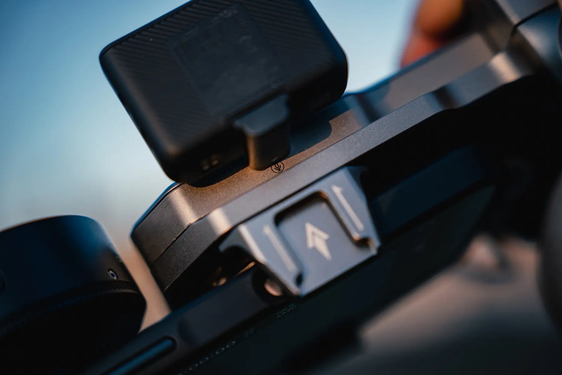 Accessory attached to the cold shoe of the Freewell Pro SSD Hub