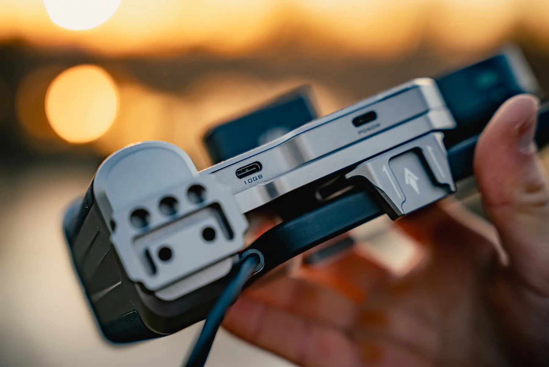Freewell Pro SSD Hub PD60W port with a USB-C cable connected