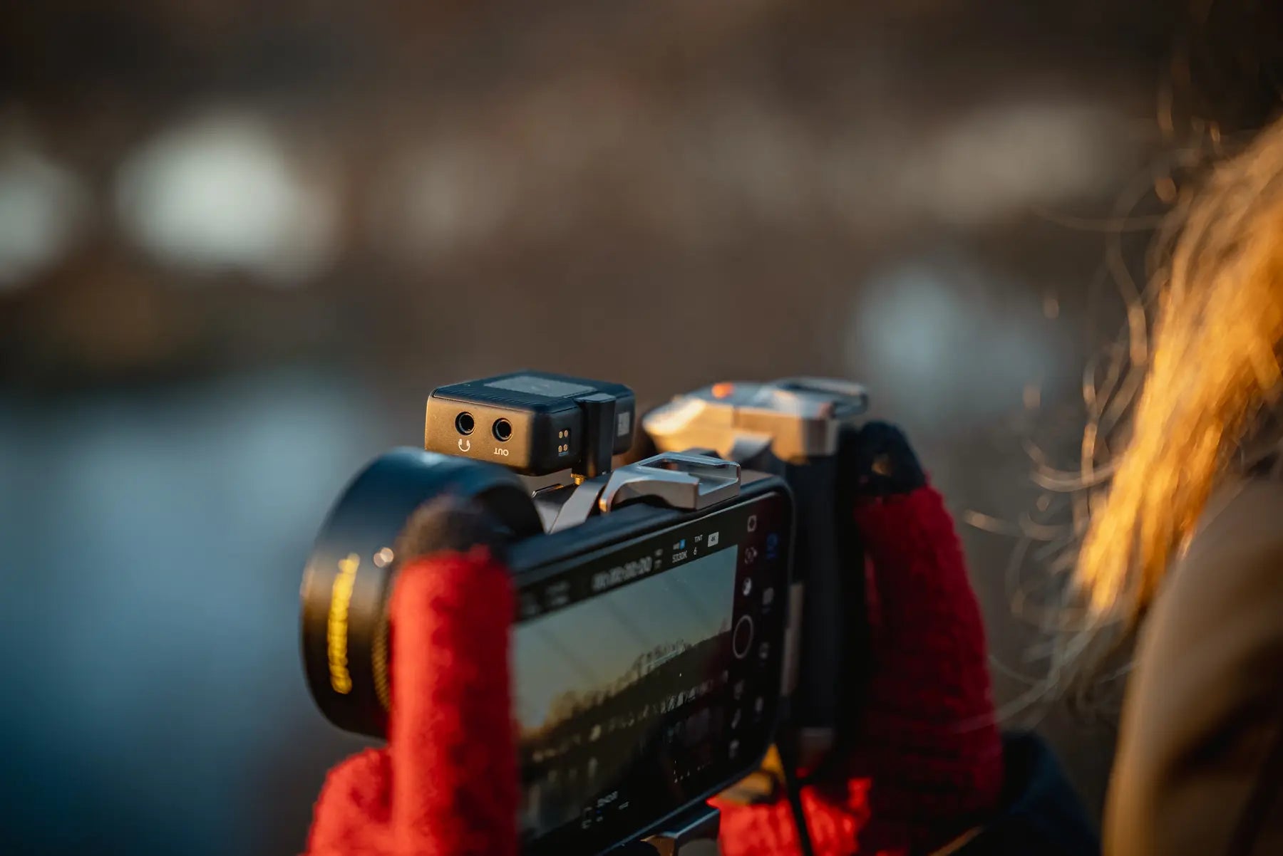 Freewell Pro SSD Hub on a complete smartphone filmmaking rig at sunset