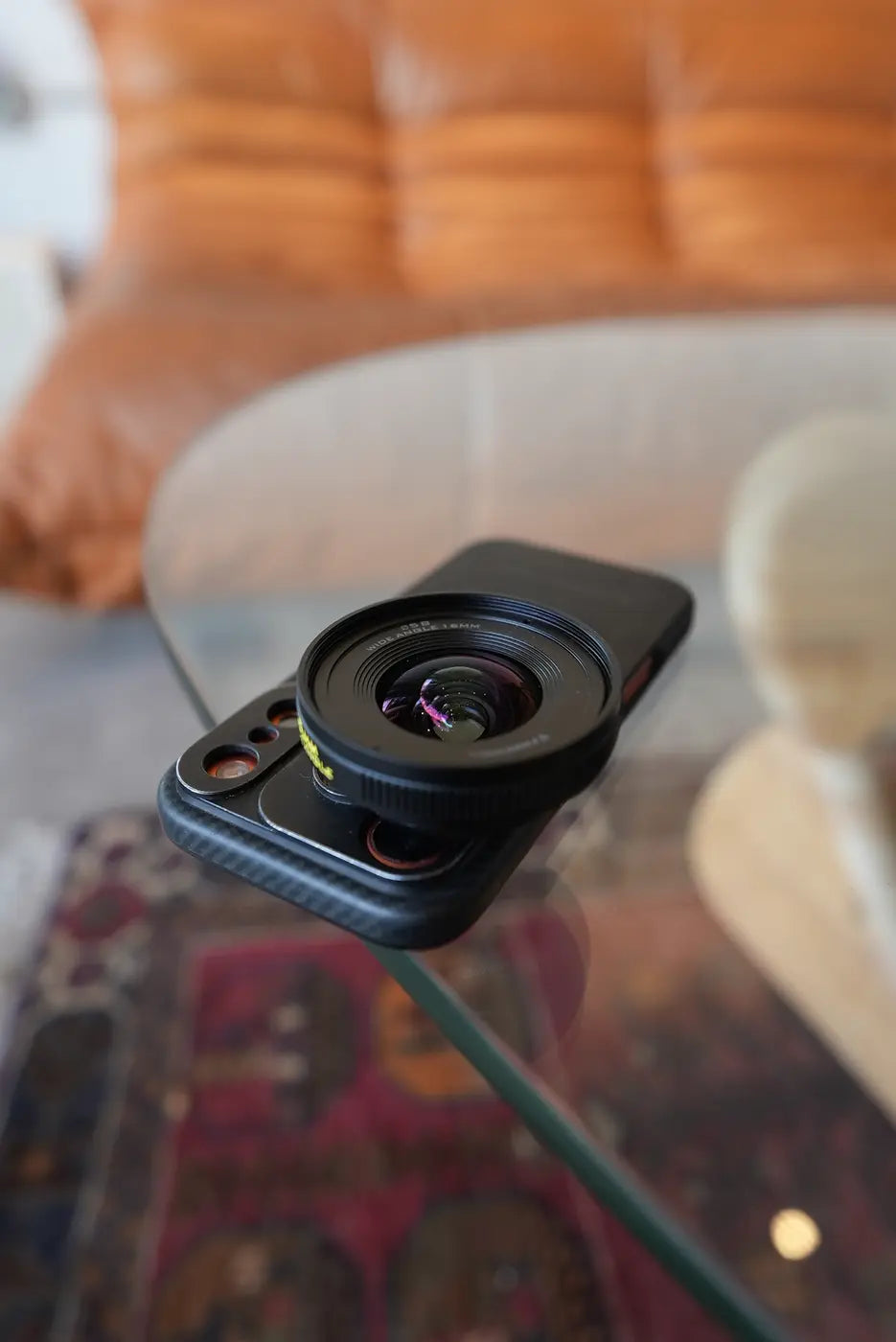Freewell 16mm wide angle lens mounted on a phone