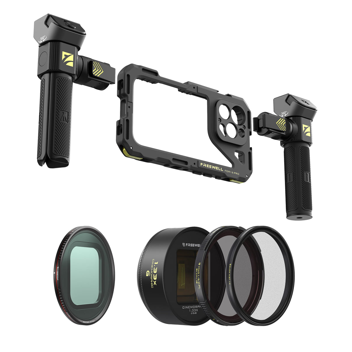 iPhone Genius Rig Gold Cine Kit - iPhone 16 Pro- Freewell Gear