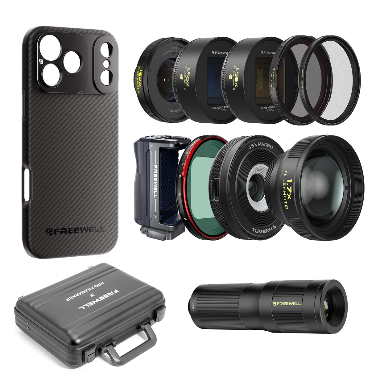 iPhone 17 Pro Max case with 1.55x cinemorphic sets