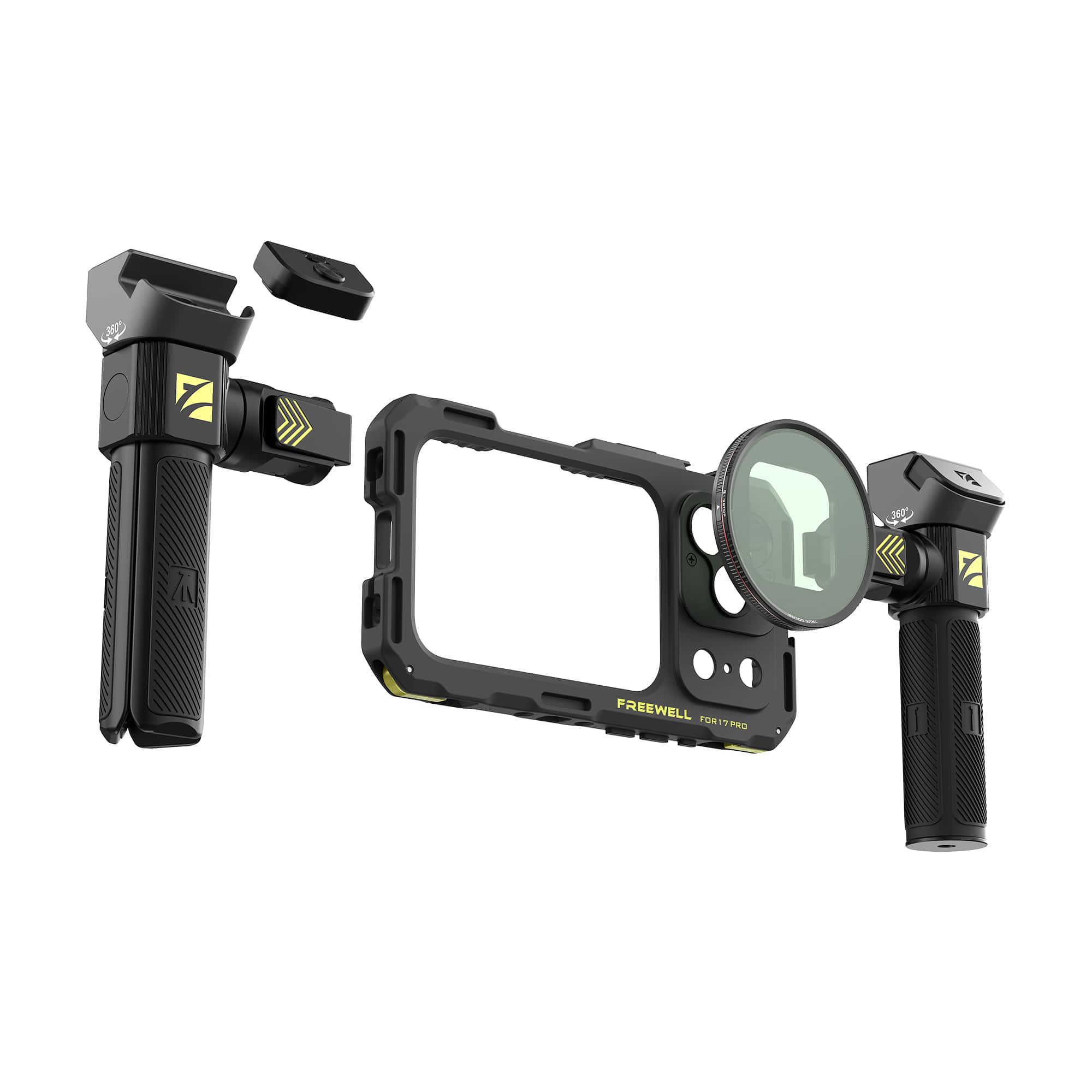 Hersmay Universal Phone Video Rig Kit – With Handles, 67mm Filter Adapter & Cage For IPhone/Samsung Vlogging