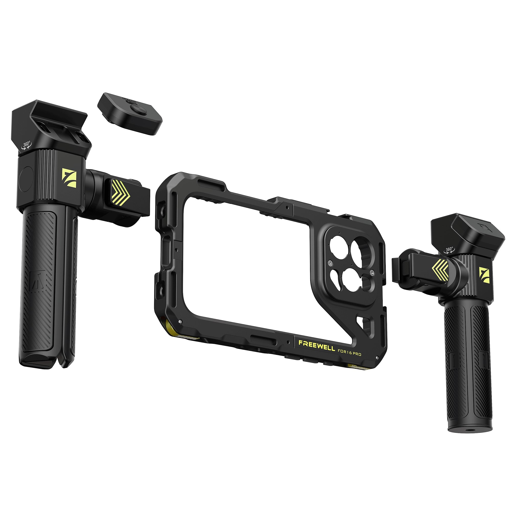 Freewell Genius Rig Kit iPhone 16 Pro用美品 iPhone Genius Rig Cage – SnapClamp, Filters, Remote Kit