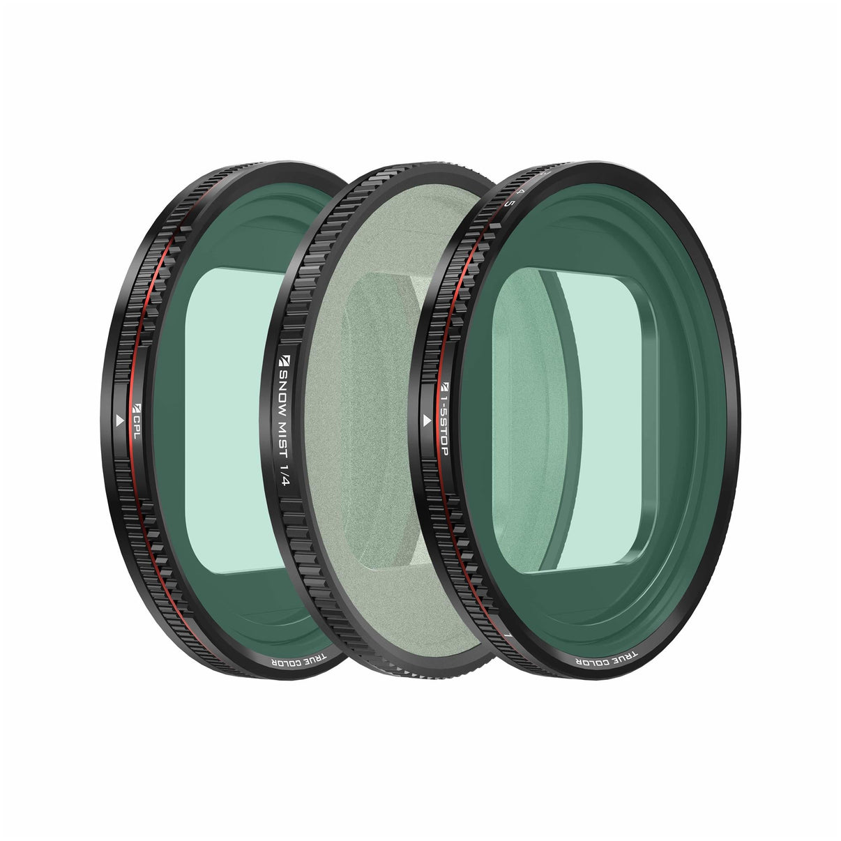 A set of three magnetic filters for freewell iPhone case and cage