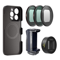Neutral 1.33x anamorphic lens for freewell with iPhone 16 pro Max case, Magnetic filters VND, Snow Mist, CL, Bluetooth Grip Kit