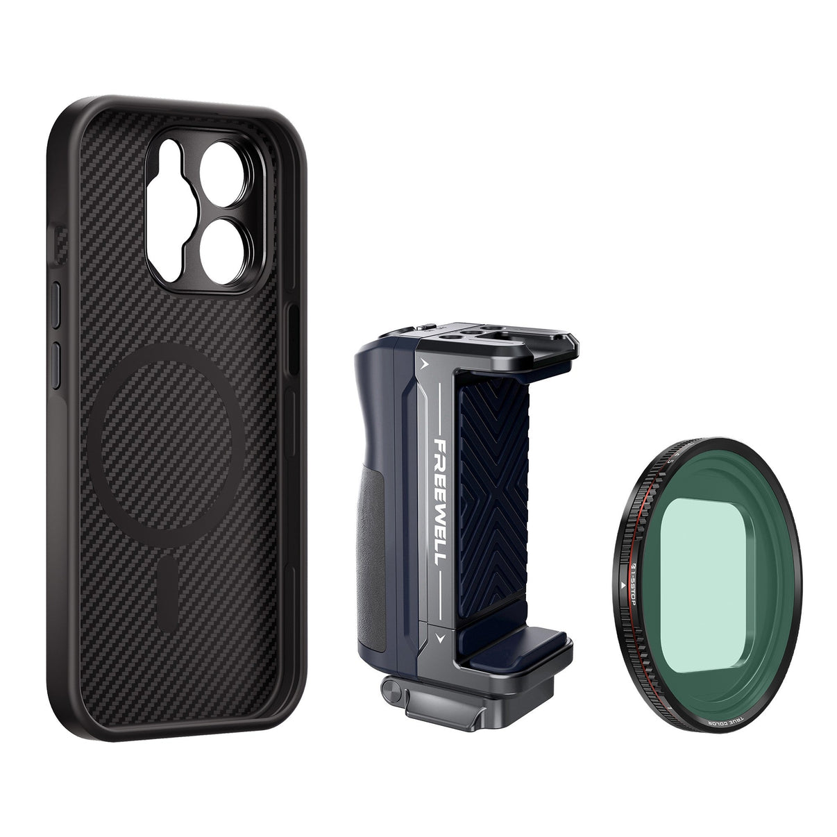 Freewell iPhone 14 pro max case, Magnetic filters VND, Bluetooth Grip Kit 